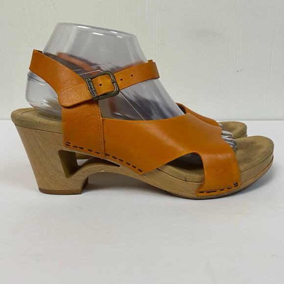 Dansko Orange Leather Sandals - Picture 1 of 9